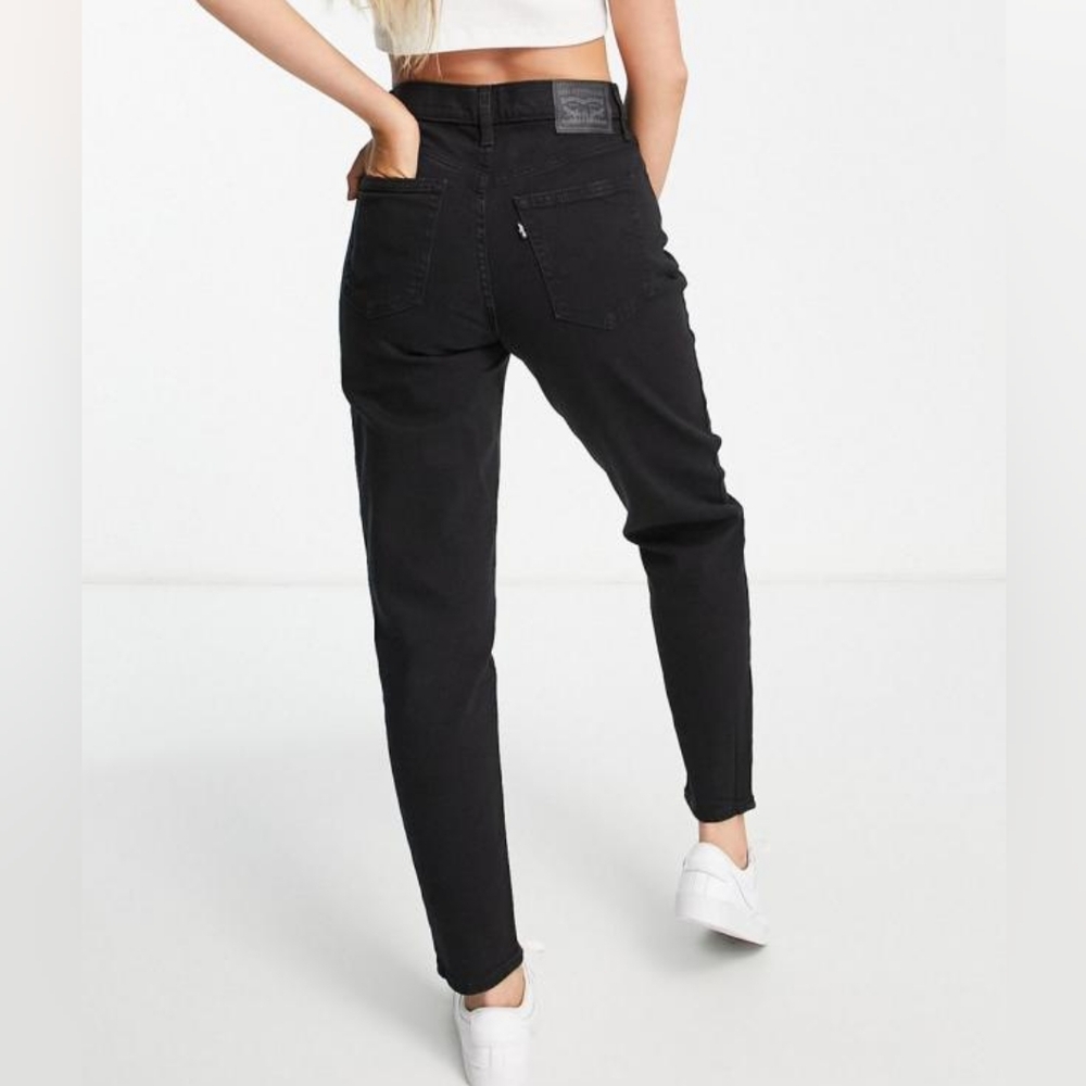 Levi's High Waisted Mom Jeans Flash Black Sz 28 Nwt - Picture 5 of 12